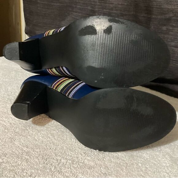 Women Comfy Pointed Toe Zipper Chunky High Heel Boots size 38/US 7.5 - Picture 4 of 15